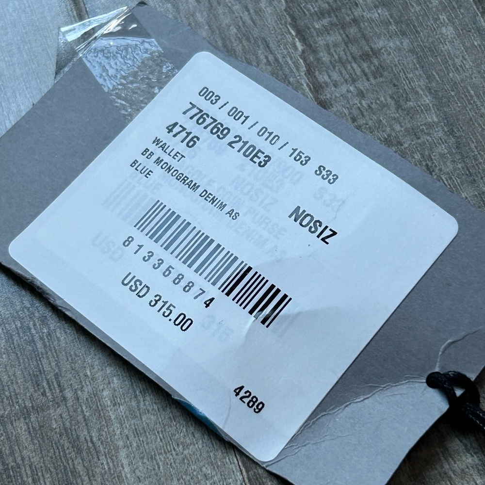 NWT Designer Balenciaga Denim Monogram  coin pouch. - Picture 5 of 5